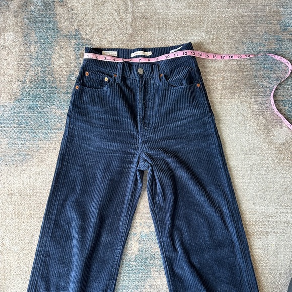 Mint condition Levi Ribcage Wide Leg Corduroy navy blue size 25 - Picture 5 of 14